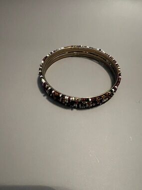 Set of 5 Earth Tone Beaded Stacking Bracelets - Neutral Boho Mix